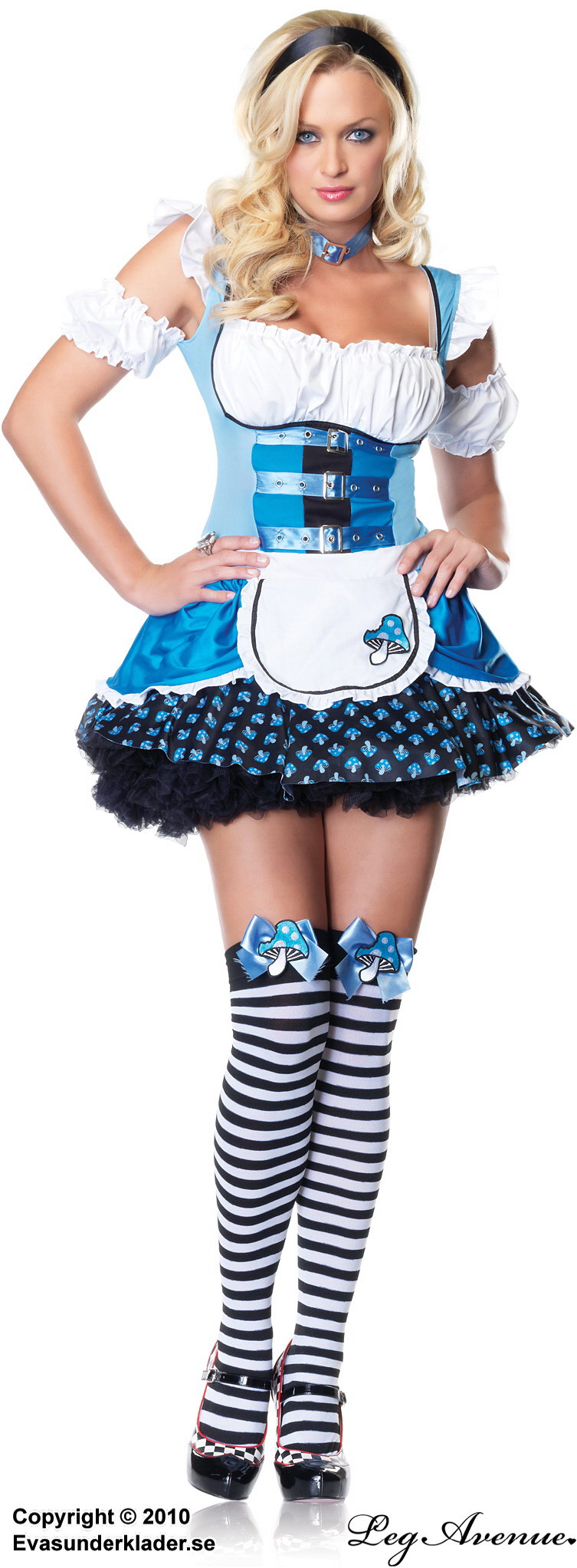 Alice i underlandet-kostym med svampmotiv, maskeraddräkt